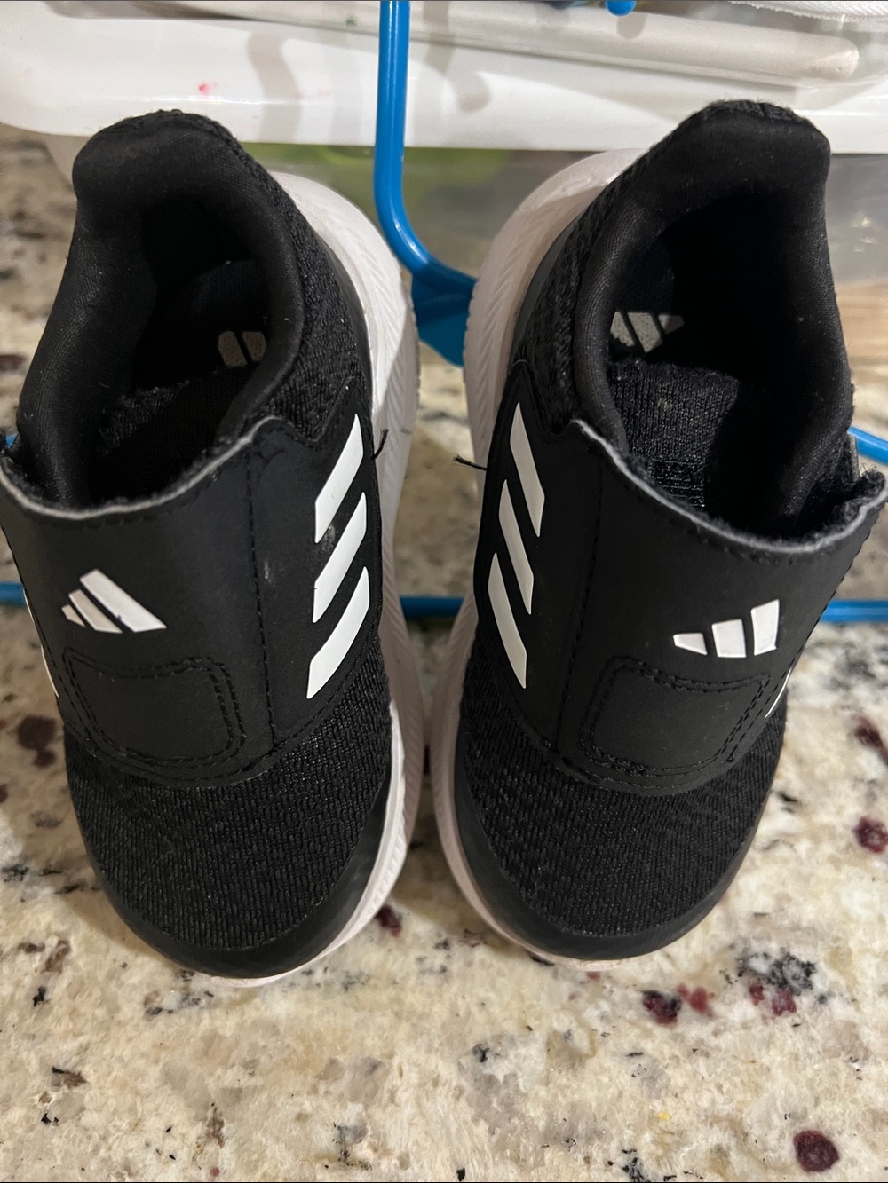 adidas Kids Black and White Slip-On Athletic Sneakers